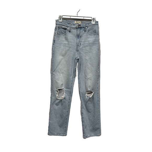 Madewell The Perfect Vintage Straight Jean Womens 26 Distressed Light Blue Denim - Picture 1 of 15